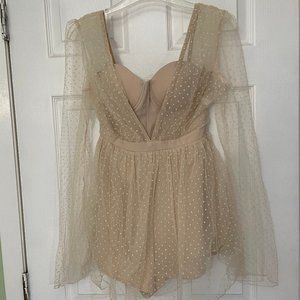 Cream/Nude Romper by L'atiste